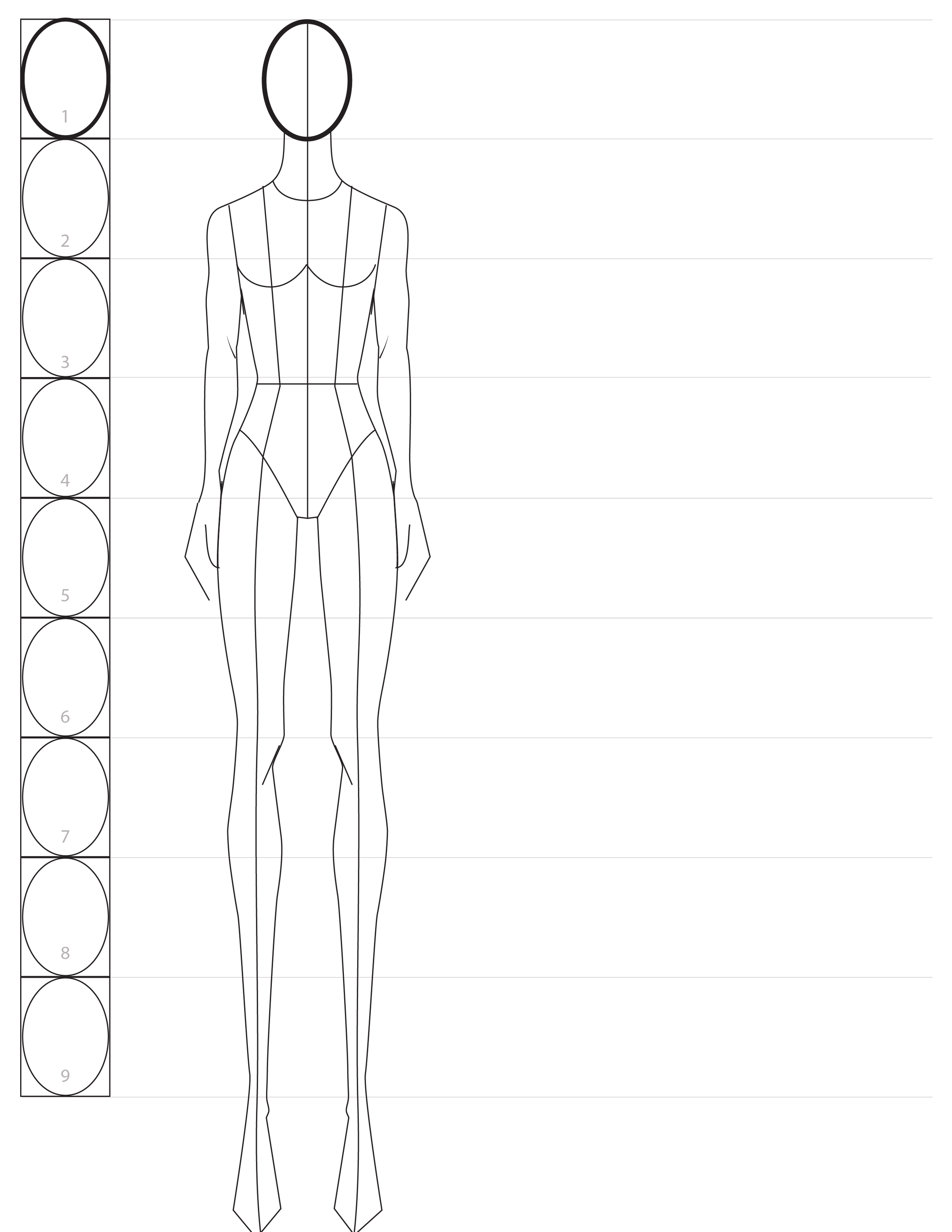 Plus Size Female Figure Templates For Fashion Illustrations - Design Cuts