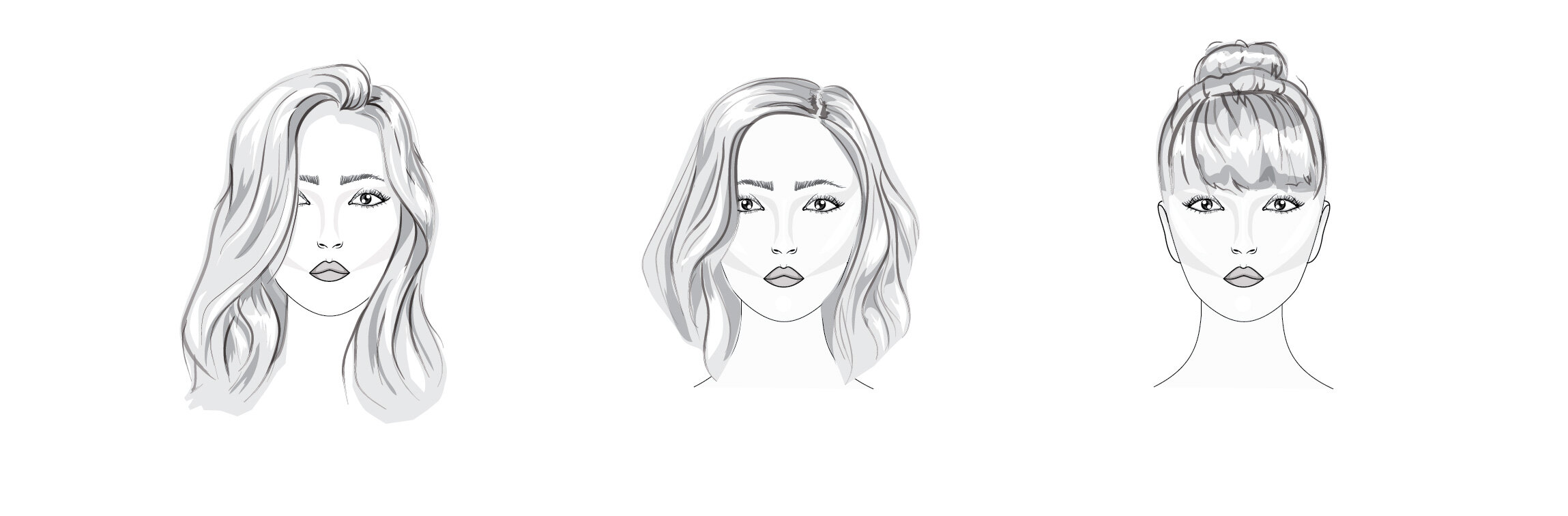 how to draw female hair step by step