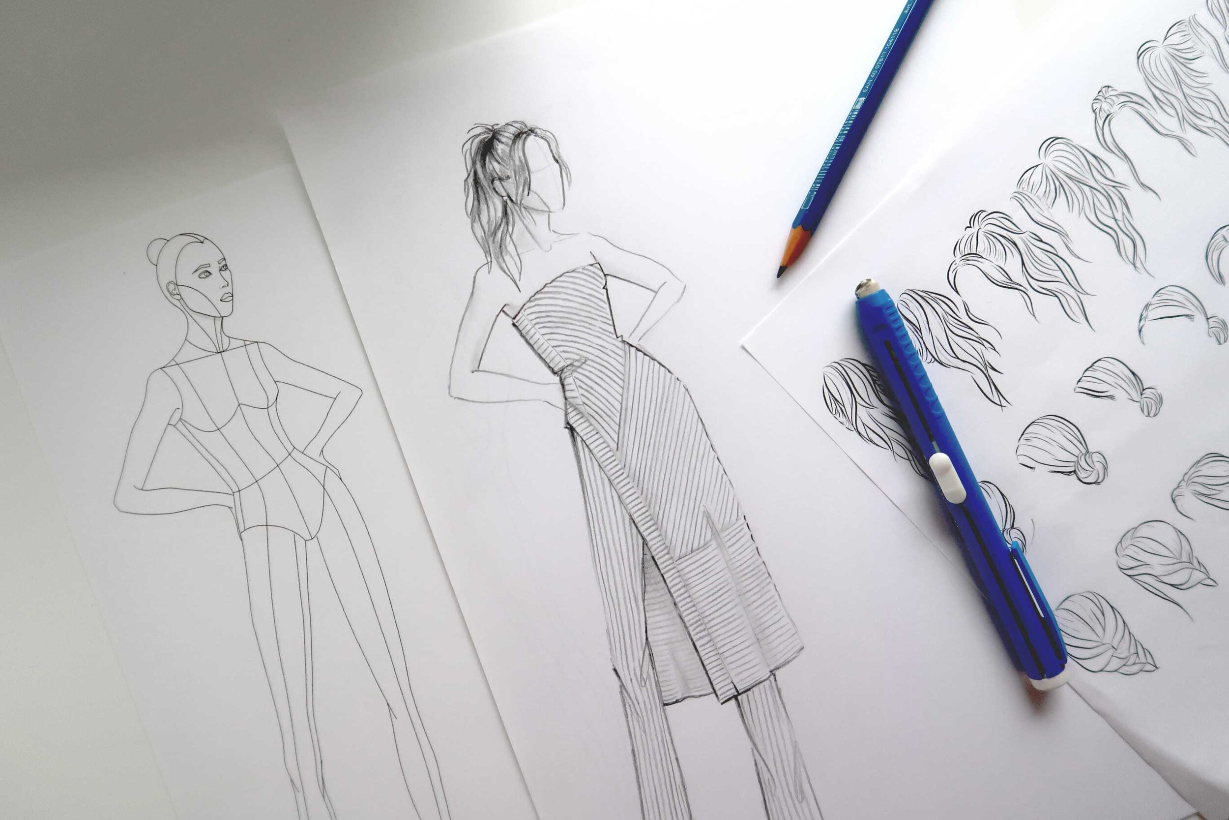 Female Fashion Illustration Croquis Template  Design Cuts