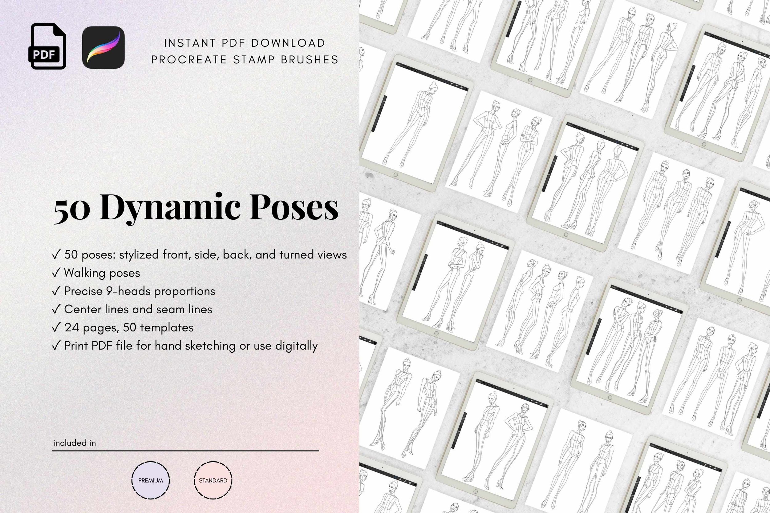 50 Dynamic Fashion Figure Templates (Copy)