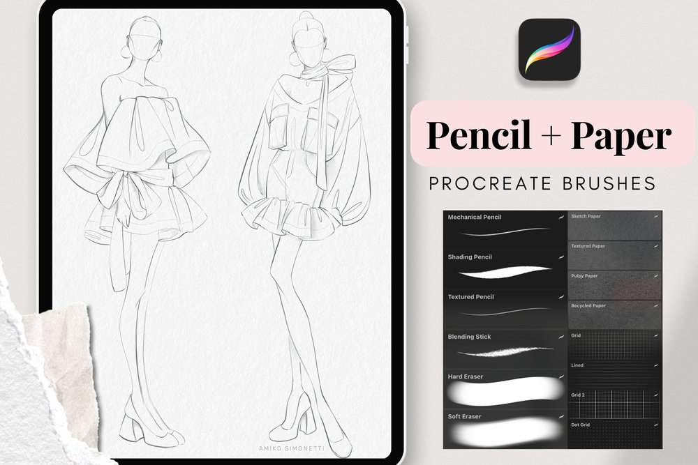 Pencil + Paper Procreate Brushes