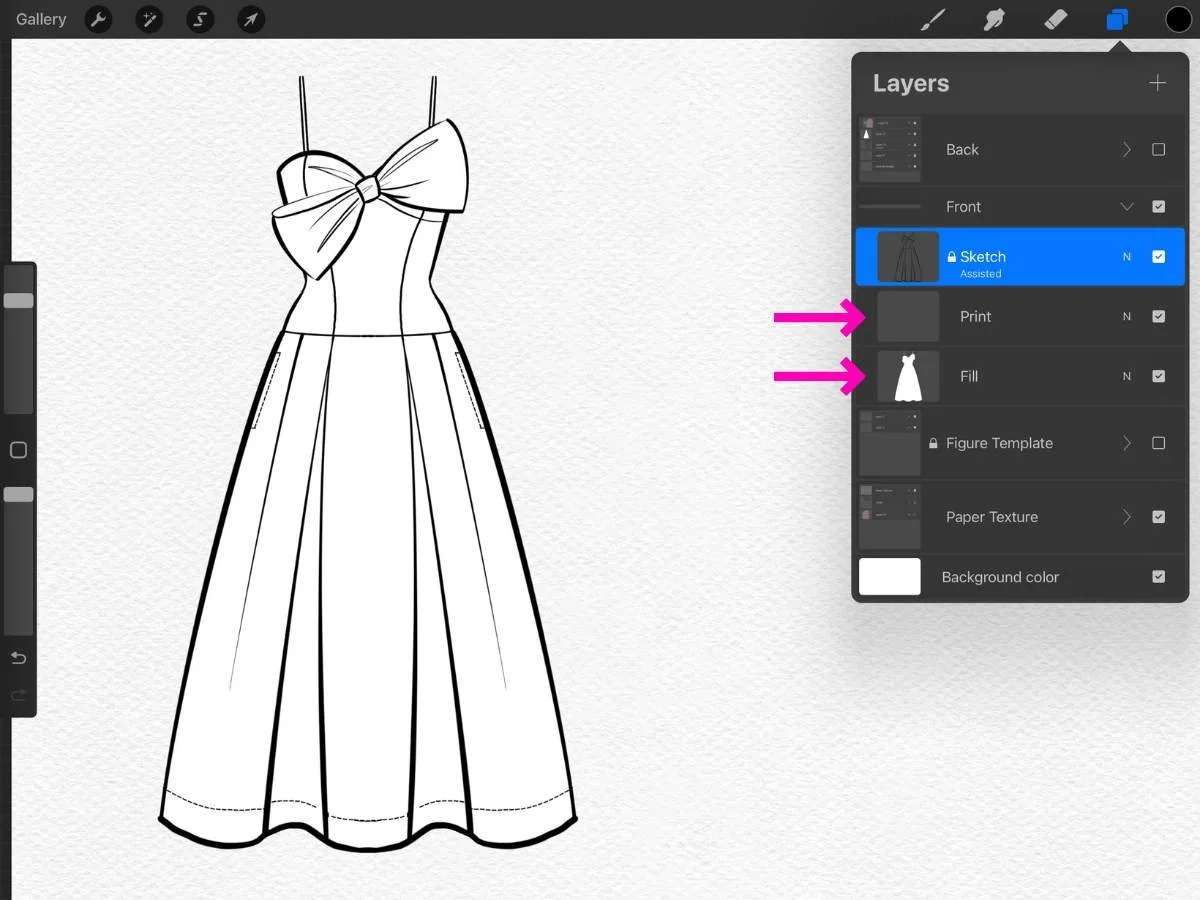 layer organization for filling flats with prints