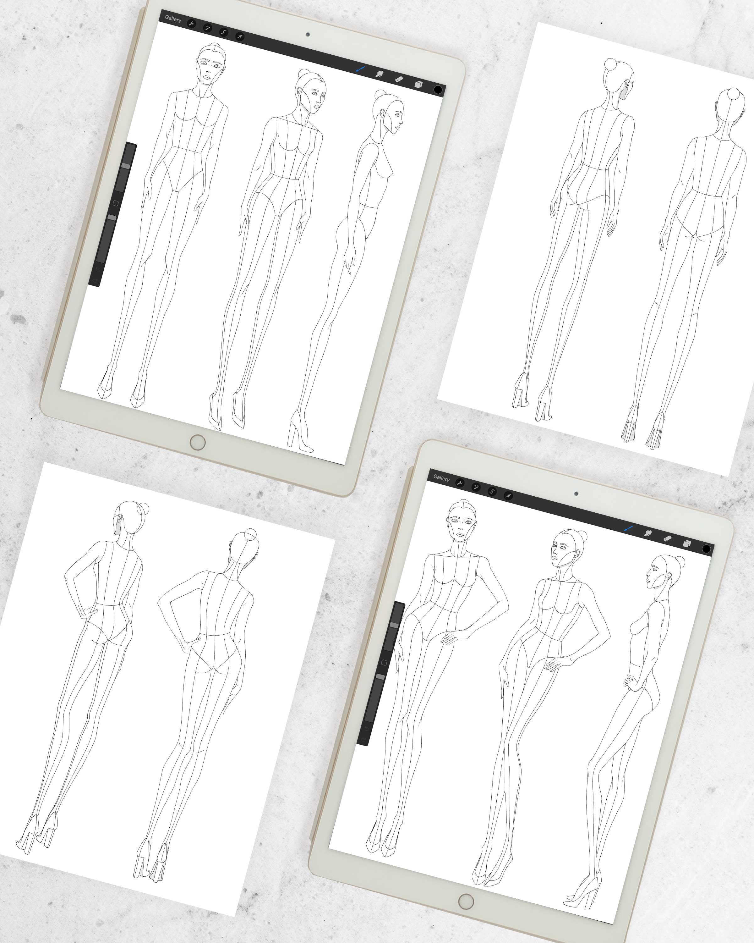CROQUIS KIT: a collection of fashion figure templates for design and