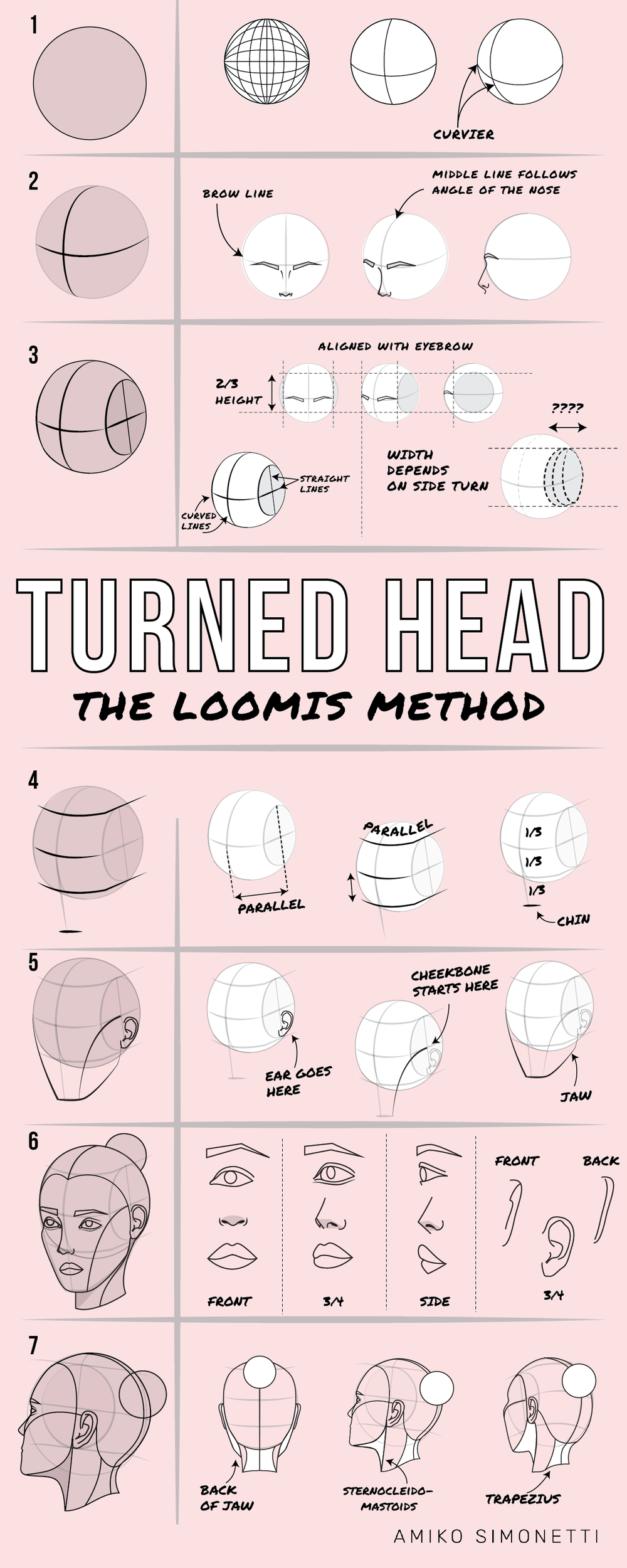 The Ultimate Guide to Drawing the Turned Head | Loomis Method |  Step-by-step Tutorial for Beginners — amiko simonetti
