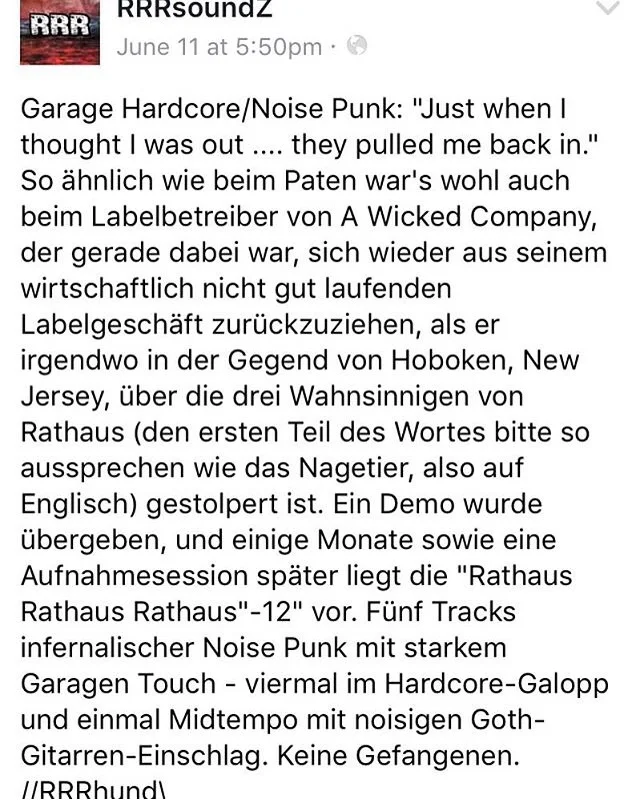 Rathaus LP review on RRRsoundZ