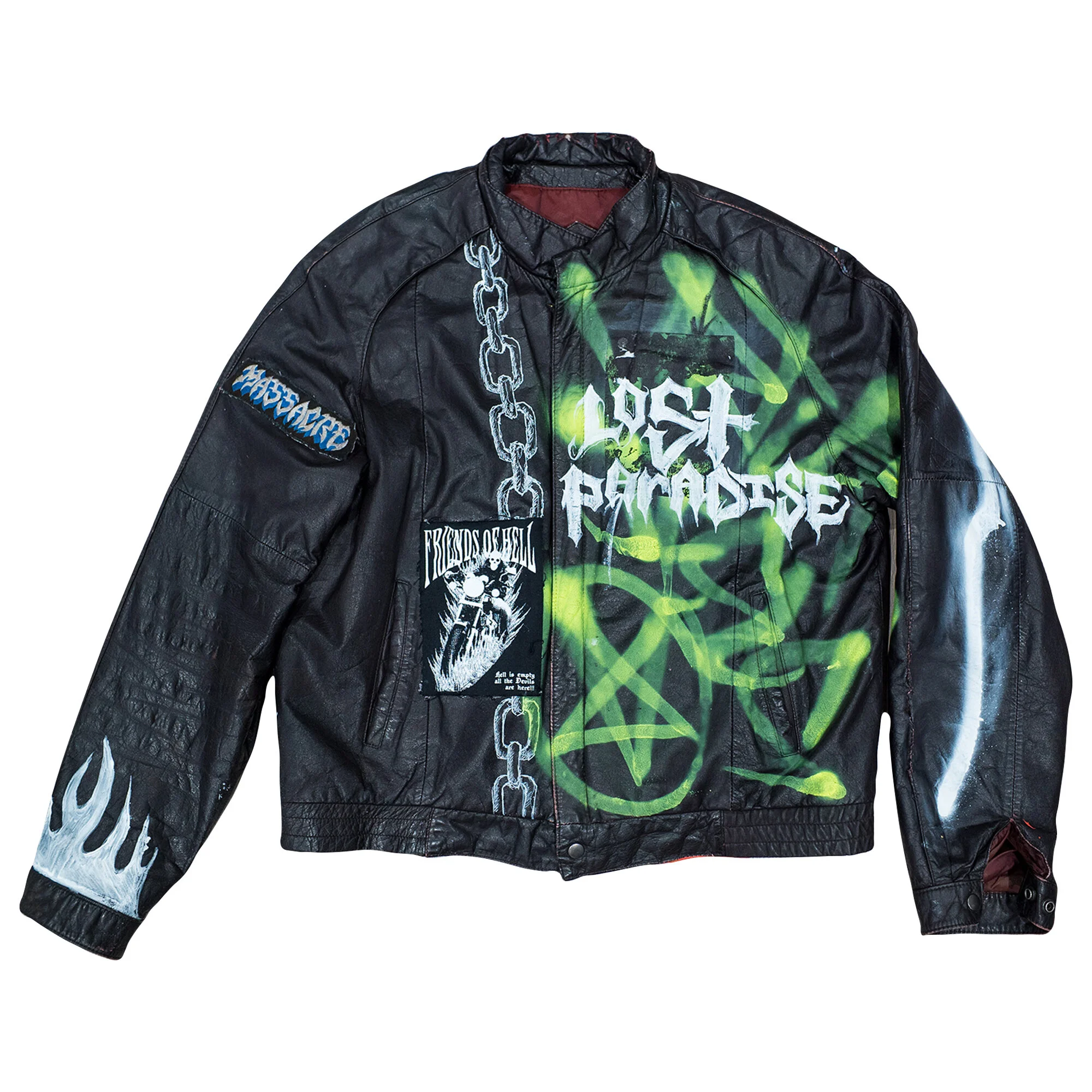  Lost Paradise - (Front) Custom 1 of 1 Leather Jacket Designed by. SILASTHEGOD 