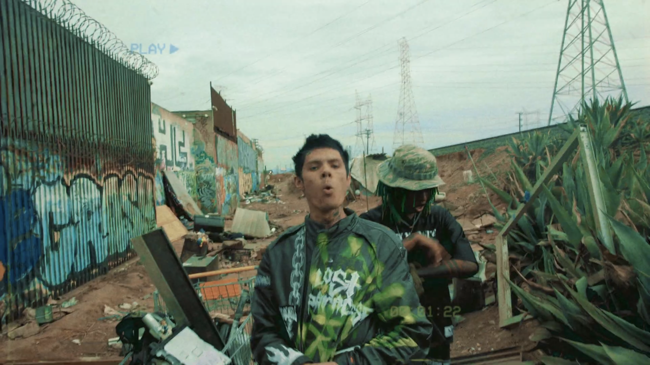  Lost Paradise Jacket worn by Artist NASCAR ALOE in music video titled ACAB. 