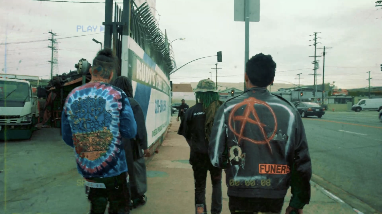  Lost Paradise Jacket worn by Artist NASCAR ALOE in music video titled ACAB. 