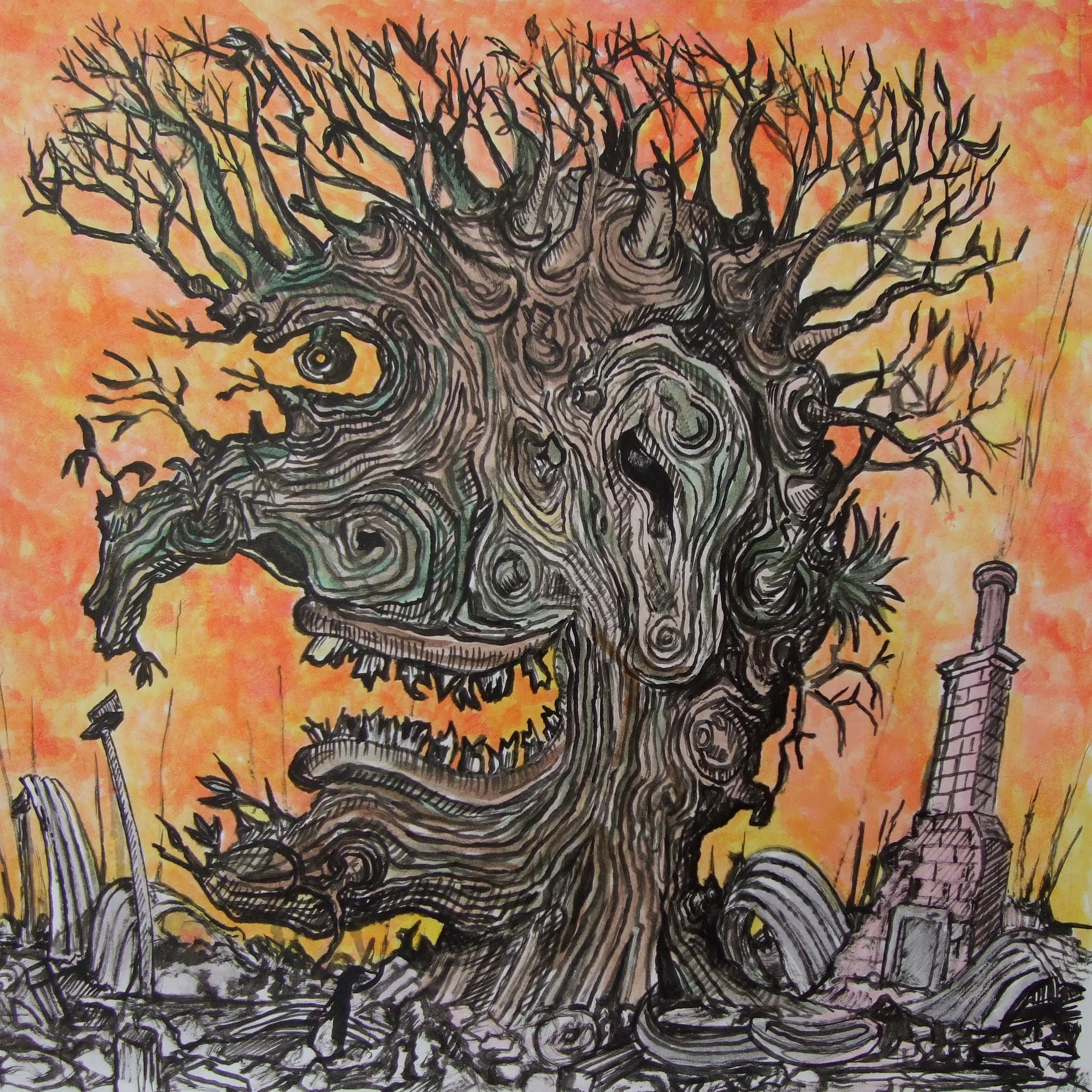 Sunday - Ink on paper. 30x30cm 2009