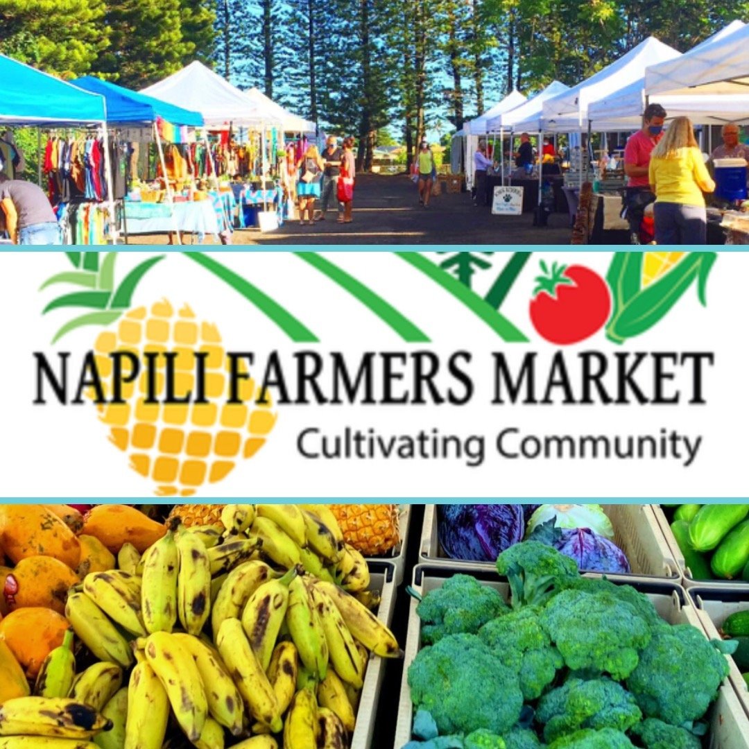 Napili Farmers Market open Saturday and Wednesday!!!

Join us tomorrow, Saturday for the Napili Farmers Market from 8am - 12noon. Local produce, local crafts and many other wonderful treasures to be found. 

Support local, support Maui.

#farmersmark