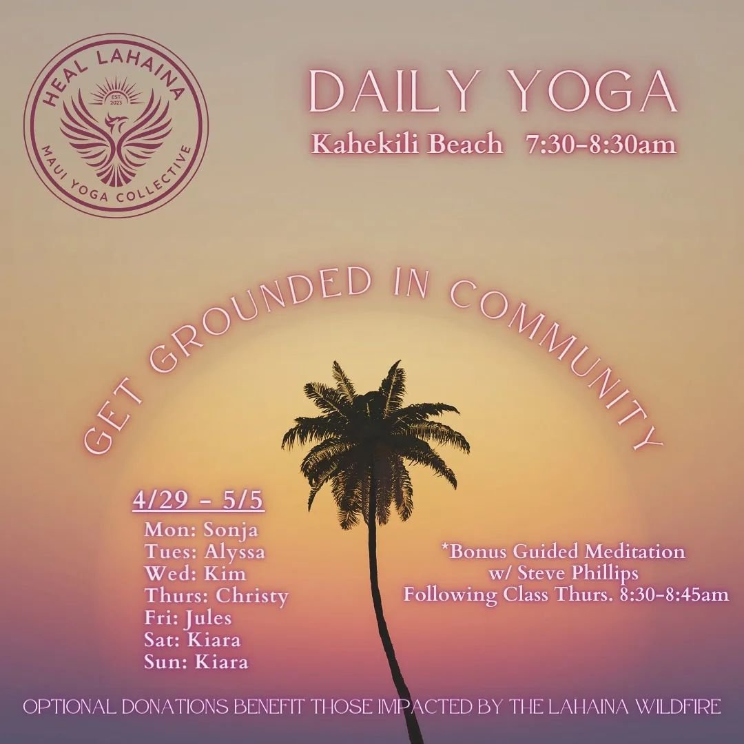 Join Steve Phillips for meditation tomorrow following yoga class at 830am. At Airport Beach. 

Also check YouTube channel:Sattvic World Videos 

#dailyyoga #sattvic #lahainastrong #meditationpractice