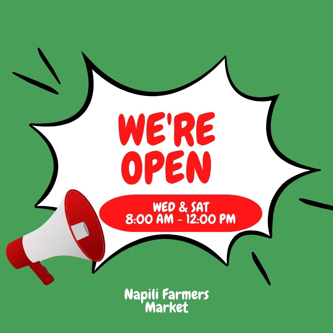 Napili Farmers Market open Wednesday &amp; Saturday.

Join us tomorrow, Wednesday for the Napili Farmers Market from 8am - 12noon. Local produce, fresh smoothies, fresh bread, local crafts and many other wonderful treasures to be found.

Support loca