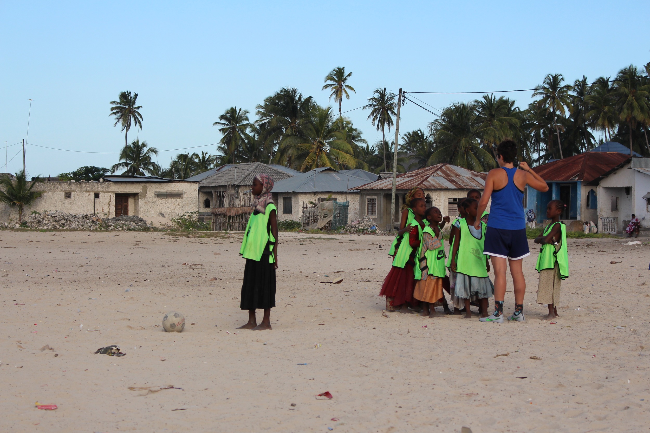 Megan organizing her team in Paje, July 2015