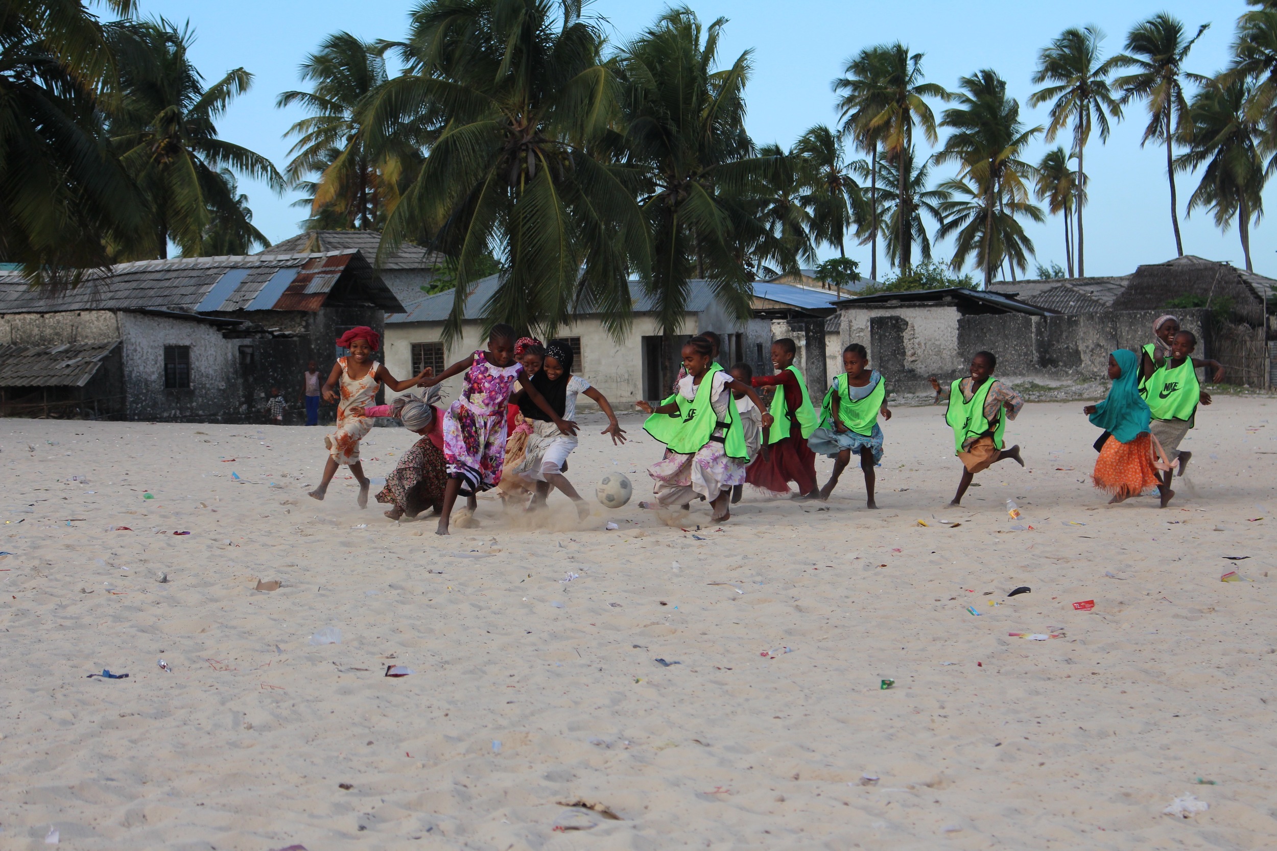 Girls scrimmage in Paje, July 2015