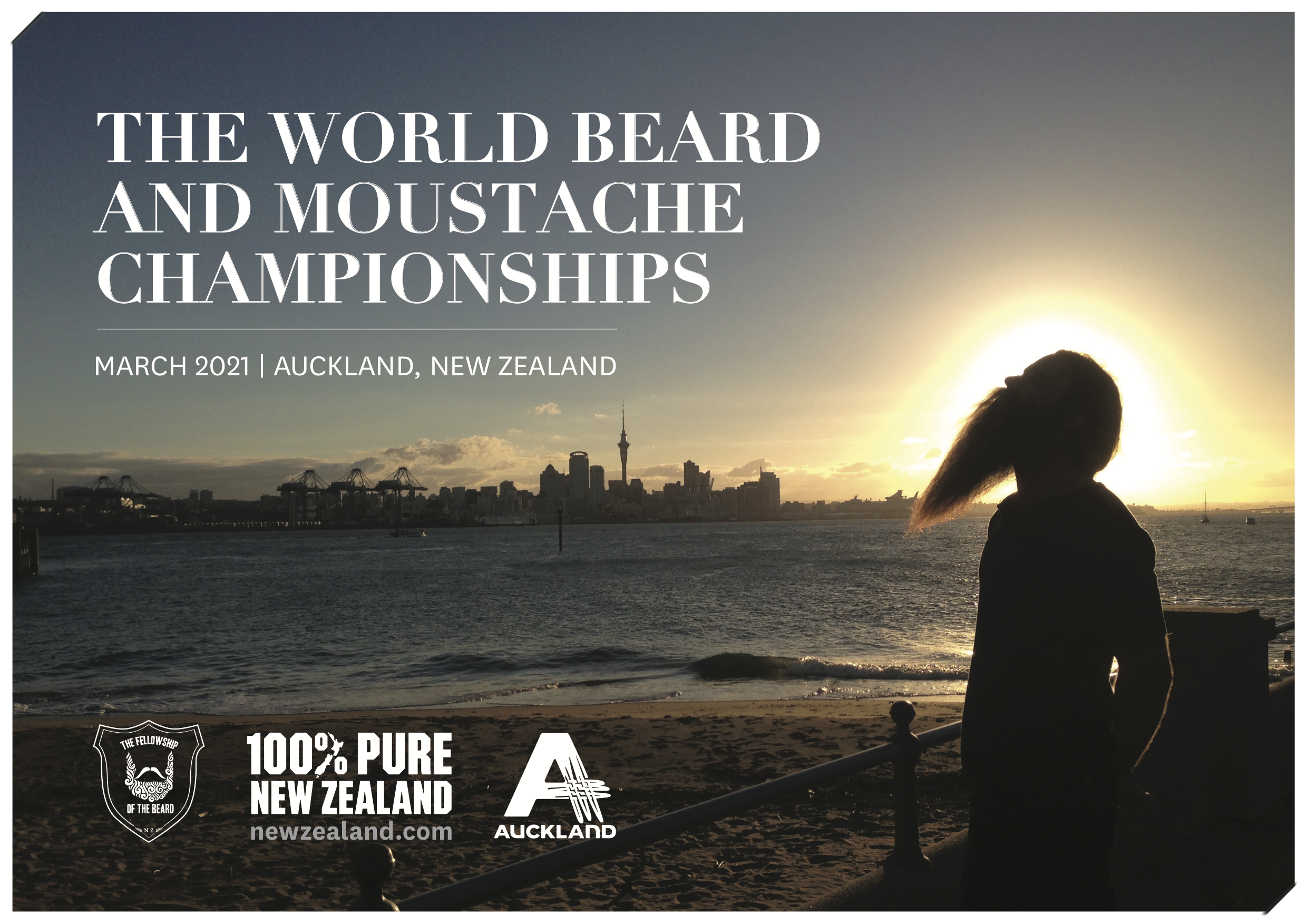 The next World Beard and Moustache Championship will be held in Auckland New Zealand in March of 2021.