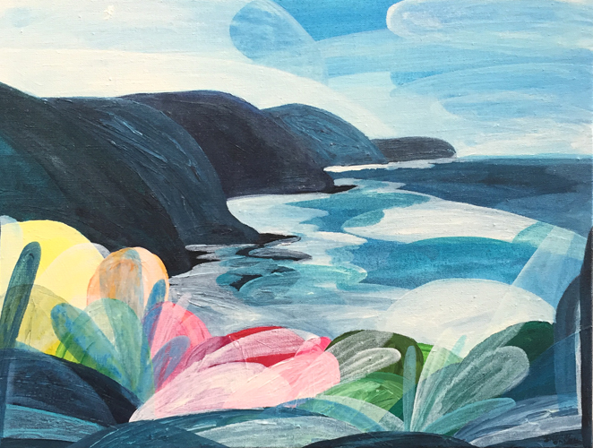 'Memories, Moving West'&nbsp;2016 50cm x 37cm Synthetic Polymer on Belgium Linen