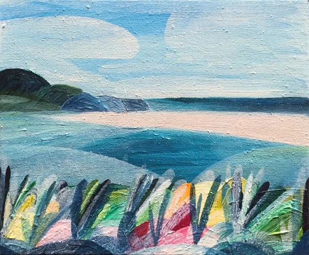 'Magic Summer Memories, Secret Spot' (East Coast Tasmania)  2016 20cm x 26cm Synthetic Polymer on Belgium Linen
