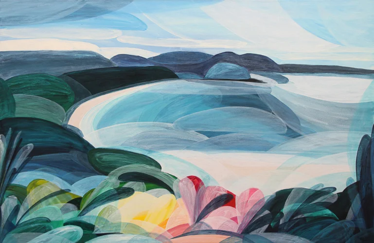 'Reflecting on Memories, Magic and Belonging' 2016 140cm x 90cm Synthetic Polymer on Canvas SOLD