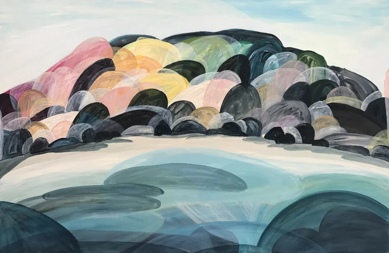 'Jarosite Reef's Perspective'  2017 144cm x 94cm Synthetic Polymer on Canvas Available Boom Gallery