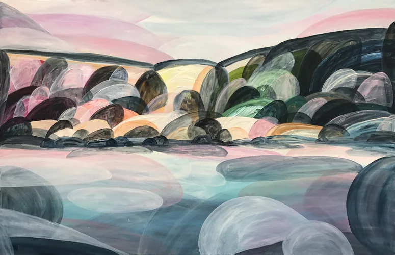 'Shadows and Light from the Ocean as the Sun Sets'  2017 144cm x 94cm Synthetic Polymer on Canvas Available Boom Gallery