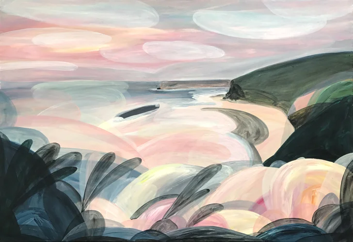 'The Dawn of Hope, Rose Light'  2017 154cm x 104cm Synthetic Polymer on Canvas Available Boom Gallery