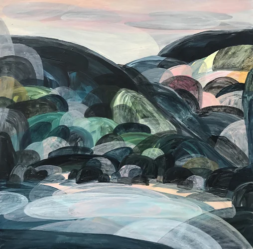 'Shadows at Dusk, Rising Tide'  2017 88cm x 88cm Synthetic Polymer on Canvas SOLD