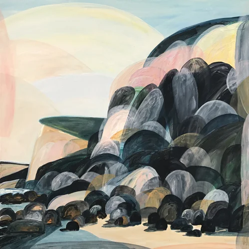 'Perspective, Through Rose Coloured Glasses'  2017 88cm x 88cm Synthetic Polymer on Canvas Available Boom Gallery