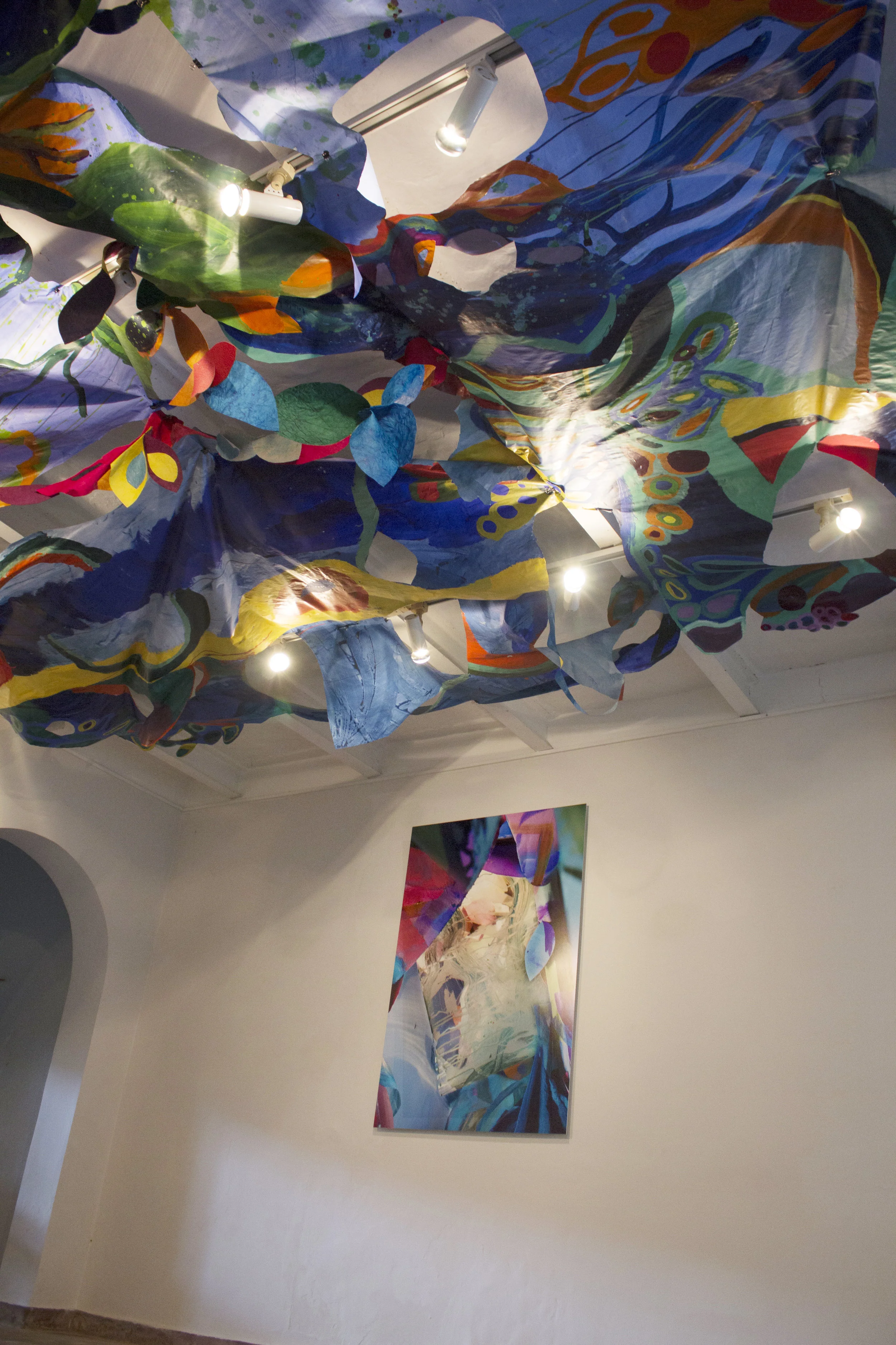 Ceiling Installation Through the Roots; Out to the Clearing