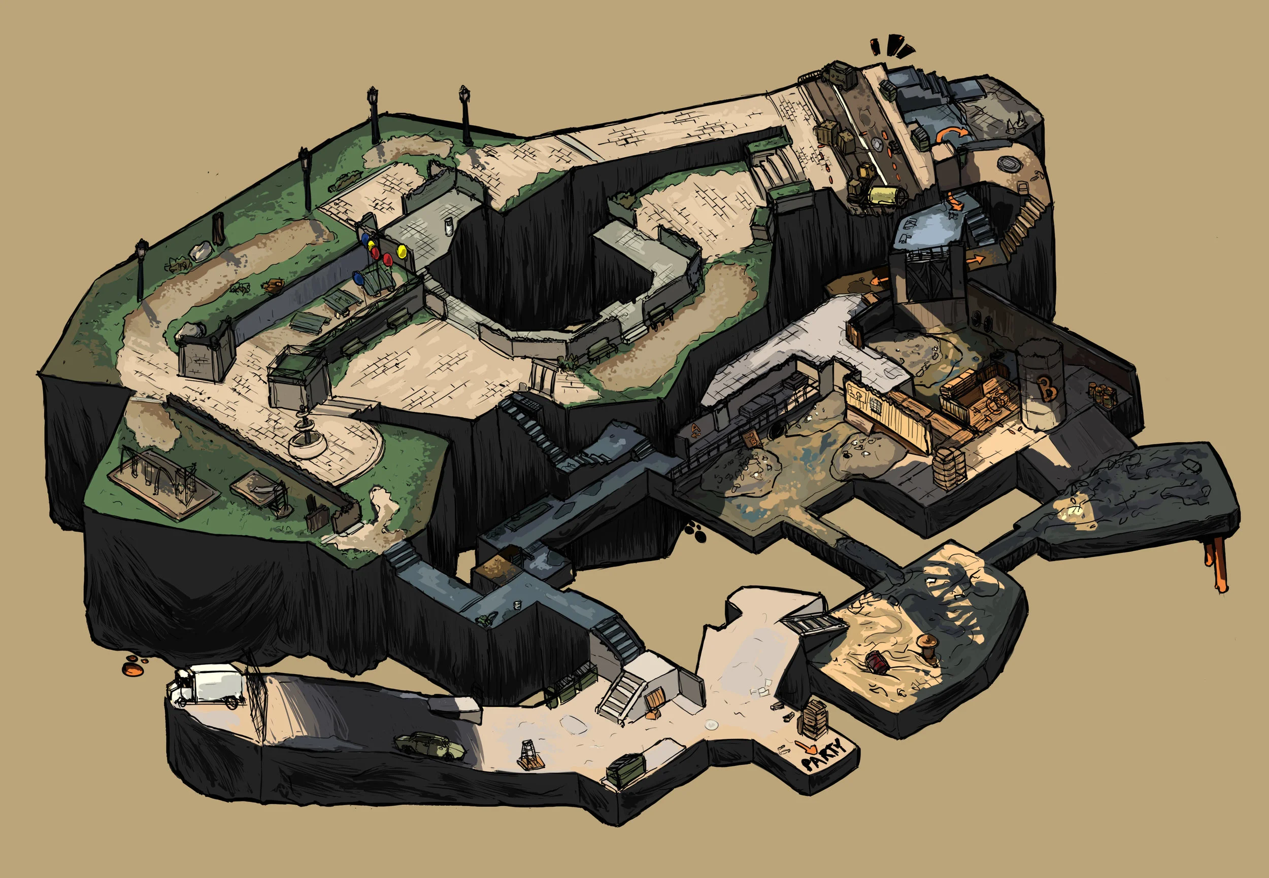 Isometric Counter Strike Map Layouts