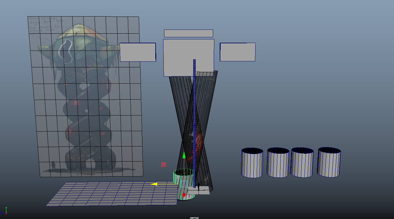 Here I am using cylinder segments as the foundation for the spiral. Because the shape of the spiral would be difficult to model with one cylinder primitive, we are going to break it up into sections and connect them together.
