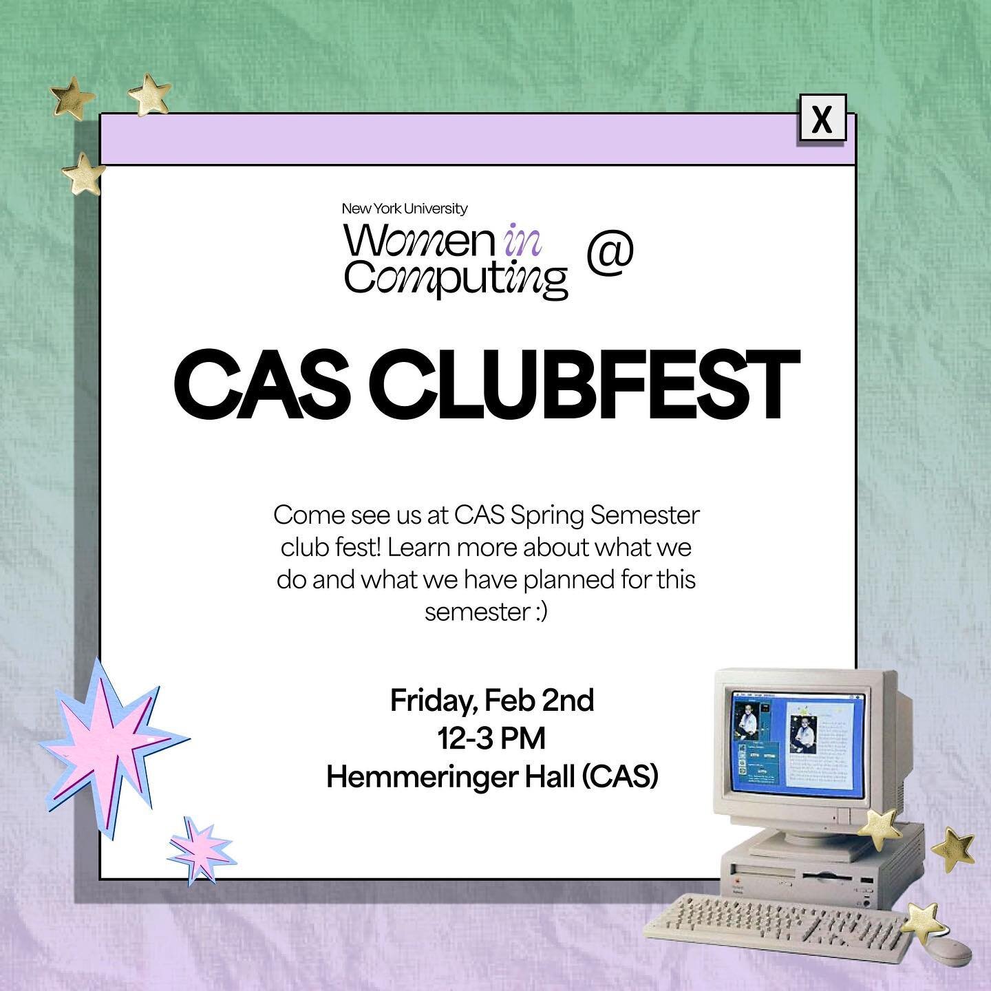 Come check out CAS club fest this Friday from 12-3pm!! 
See you there 🌟🌟