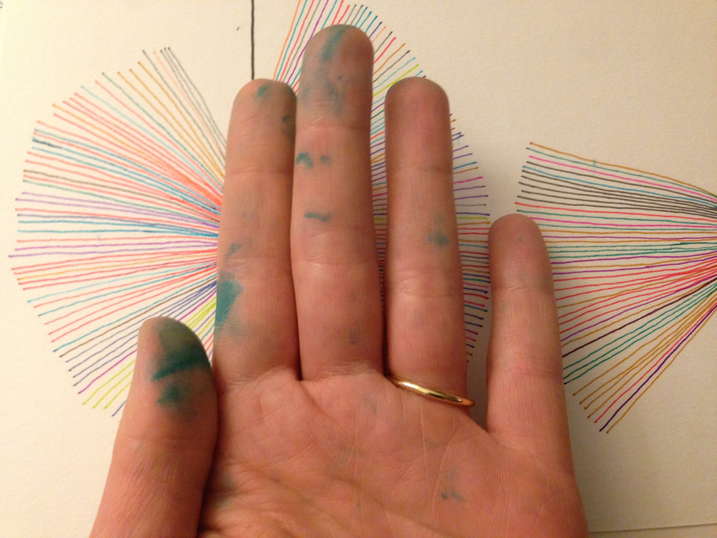 Evidence of inky fingers and general pissed-off demeanour