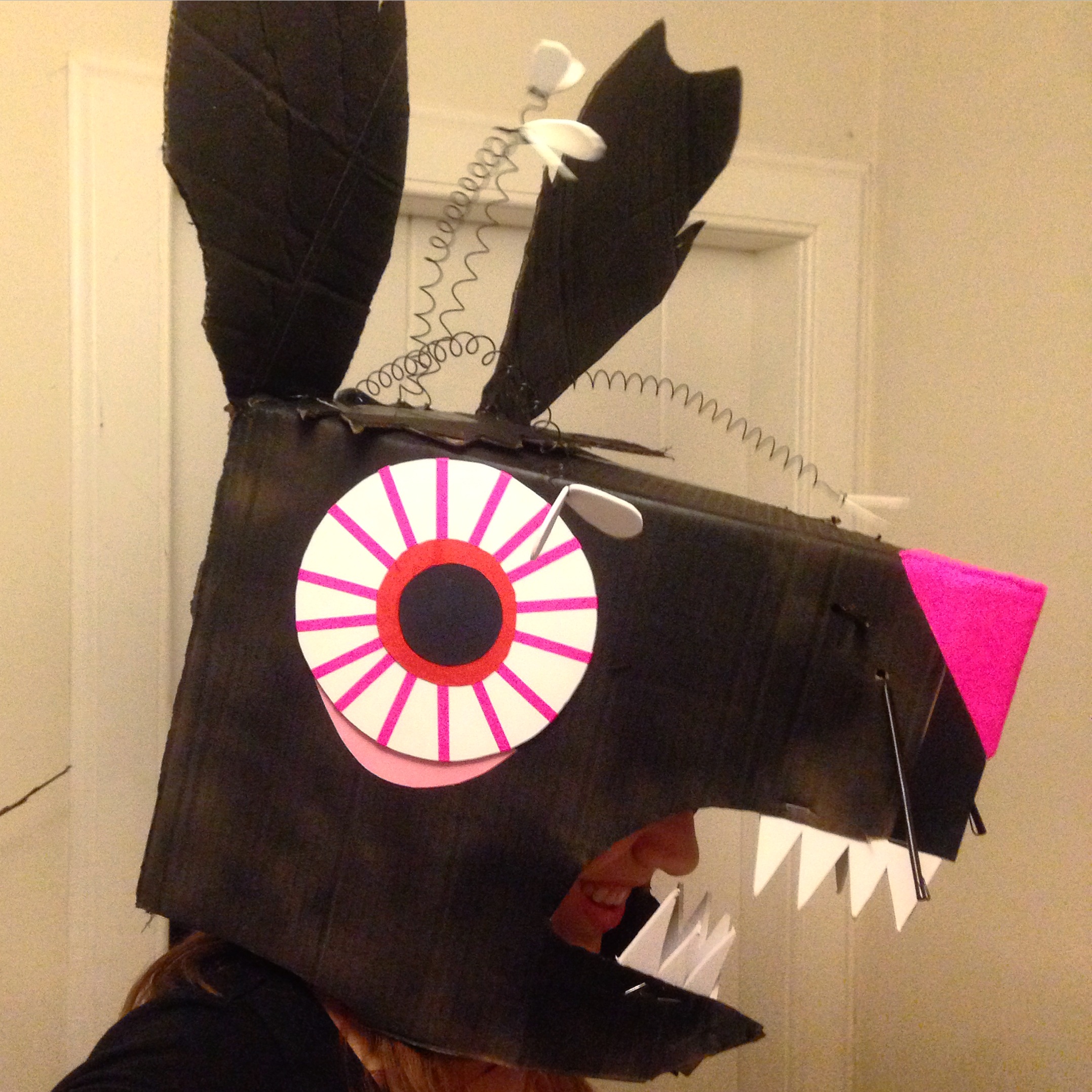 Ok, I'm more proud of this than my postcard. My costume for the medieval theme: a plague-infested rat (note the fleas).... fabricated with cardboard and various stuff from around my house, powered by cava and Aperol. I think this is pretty impressive. 
