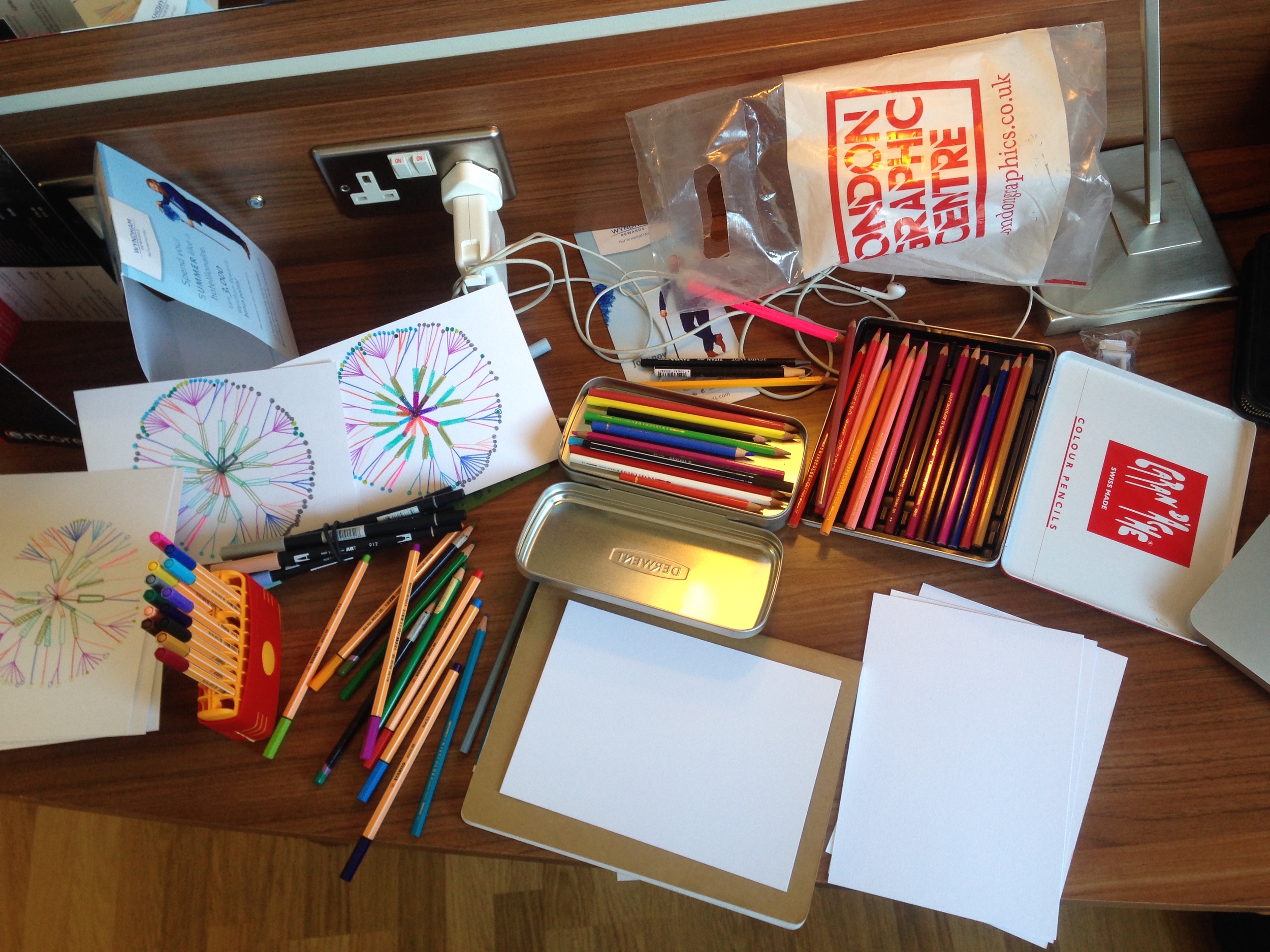 Drawing the second in a hotel room...