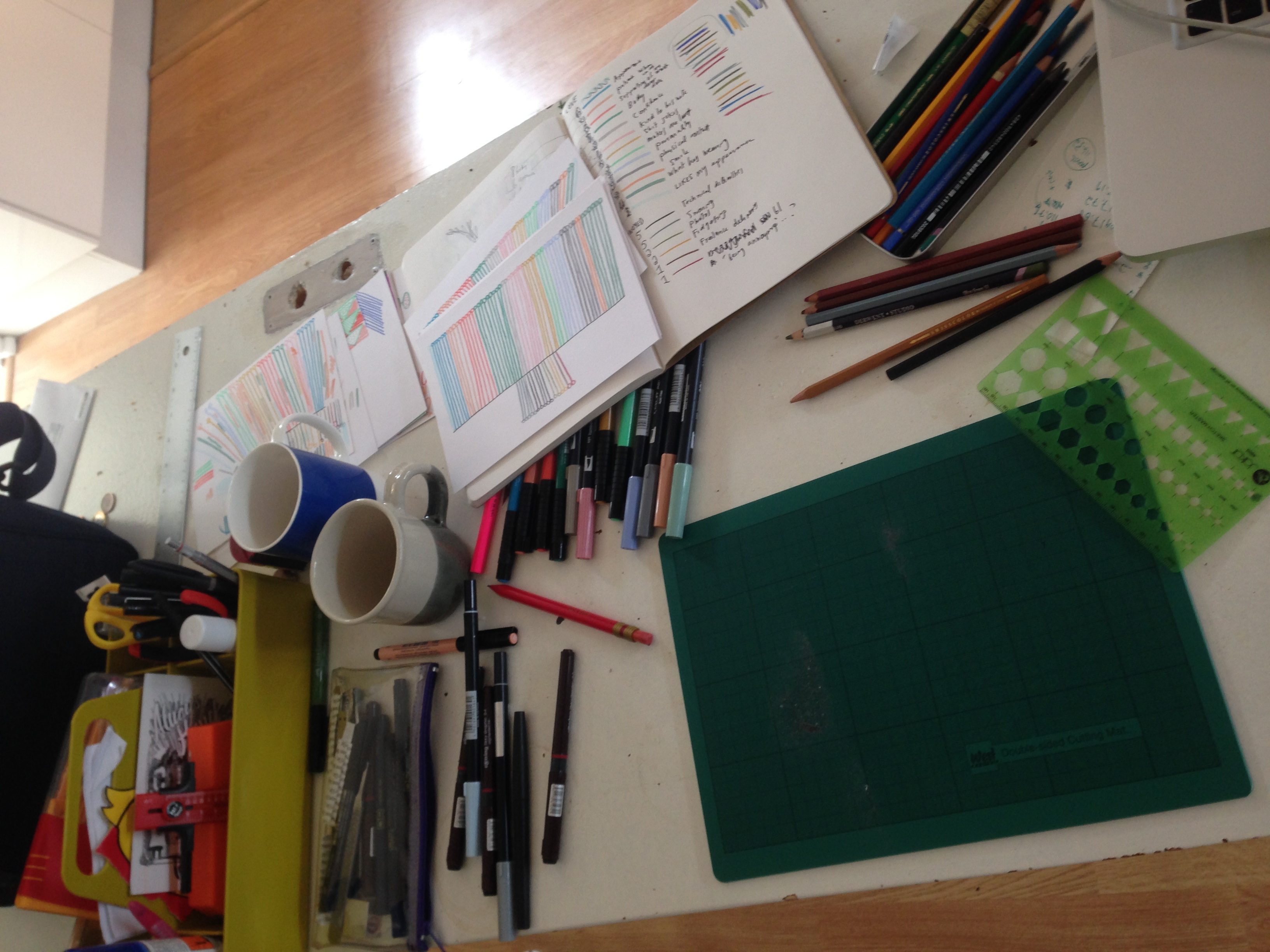 Note the old door being used as a dining table, the perils of living in a half-renovated home!