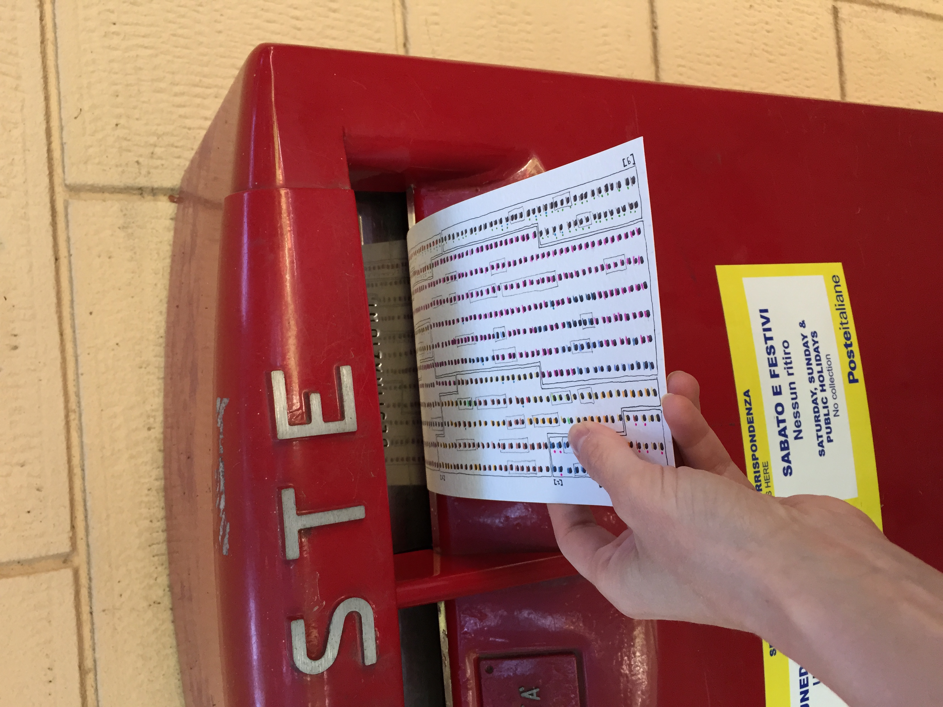...and finally posting from a nice mailbox!! (on my trip to Italy)
