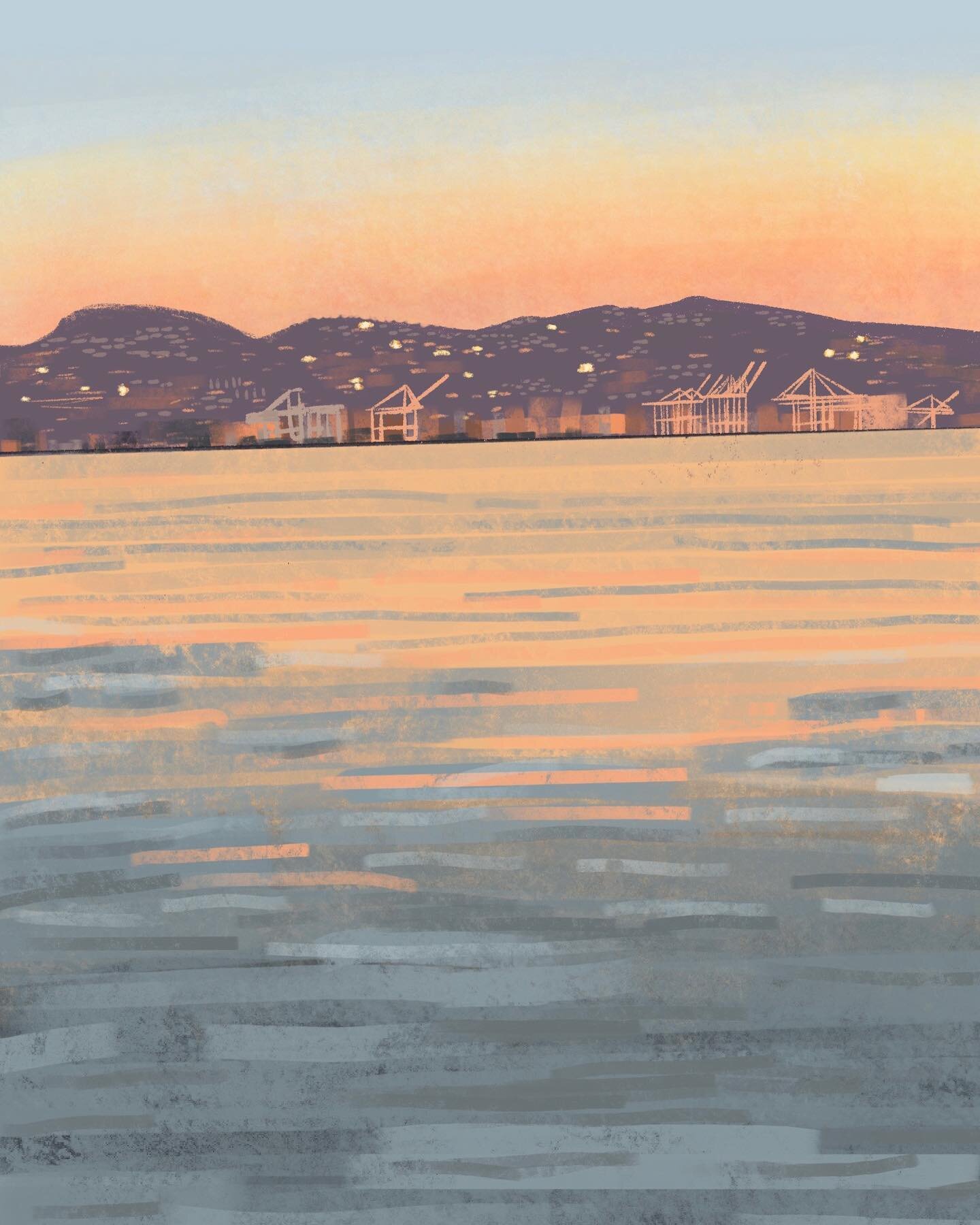 #pleinAirpril 🌇east bay hills at golden hour feature some fabulous colors 
-
@warriorpainters #nopleinnogain #pleinairpril2023 #digitalpleinair #digitalpainting #procreate