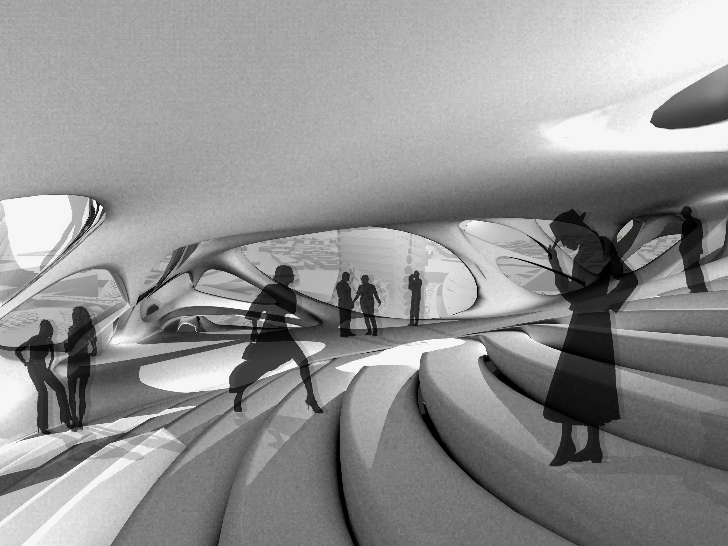 Interior Perspective of Office Space 