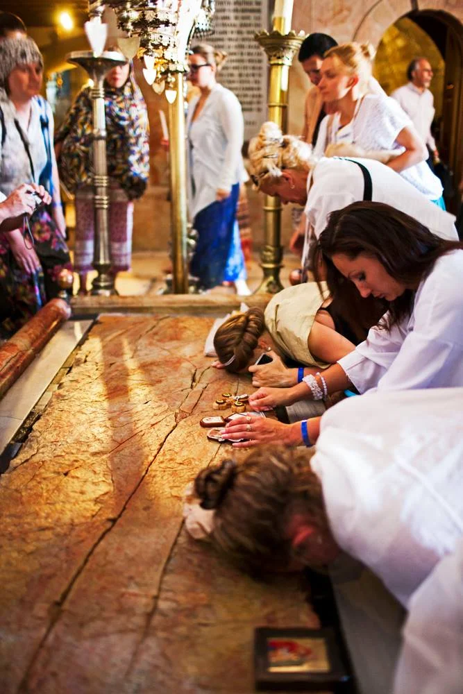 The Stone of Anointing- Church of the Holy Sepulchre - Jerusalem