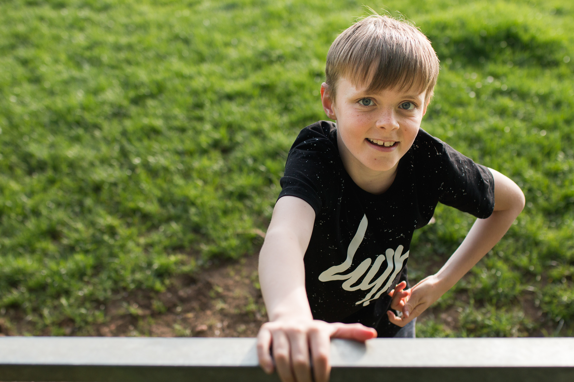 portrait of boy smiling