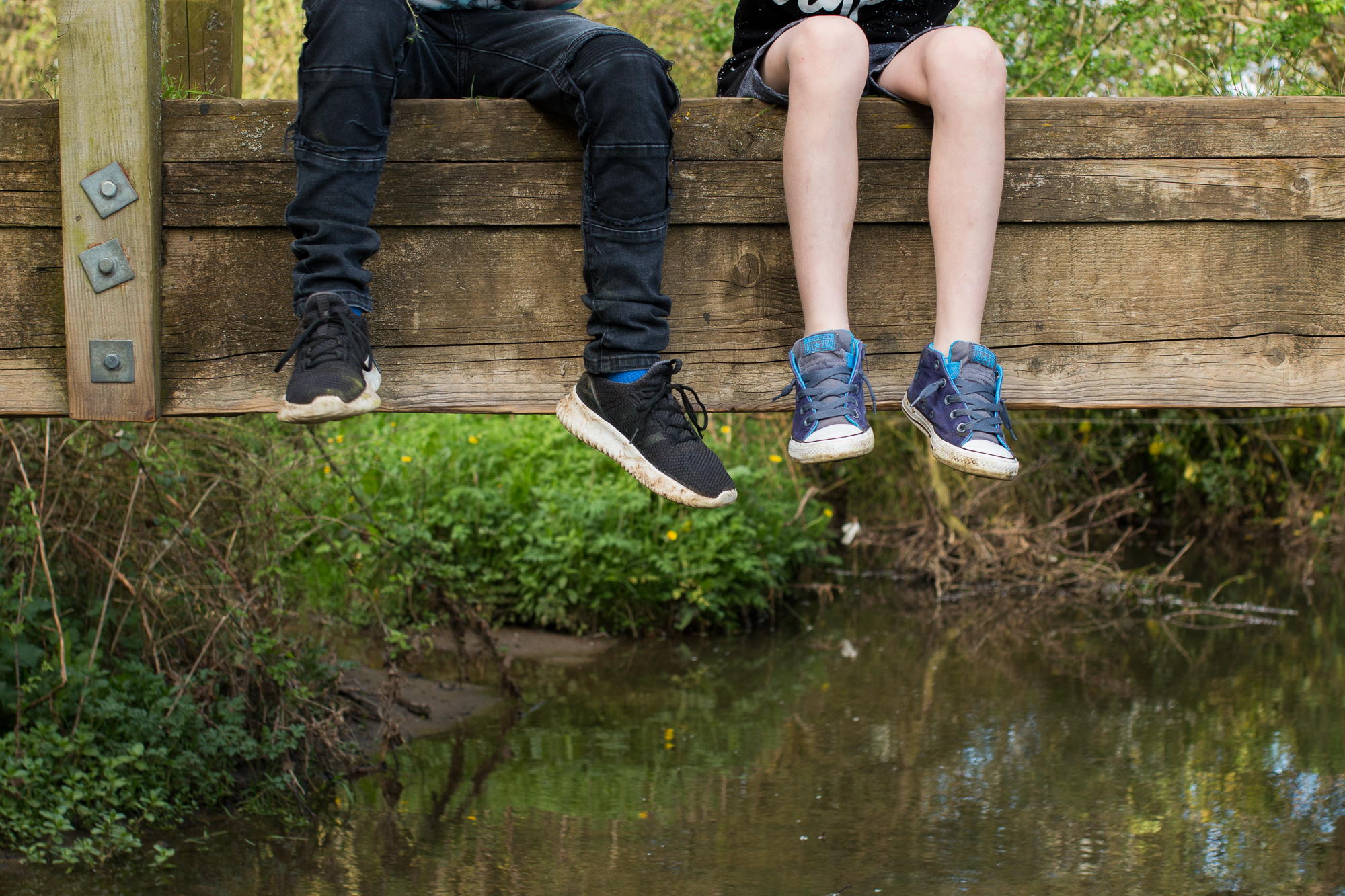 brothers on bridge