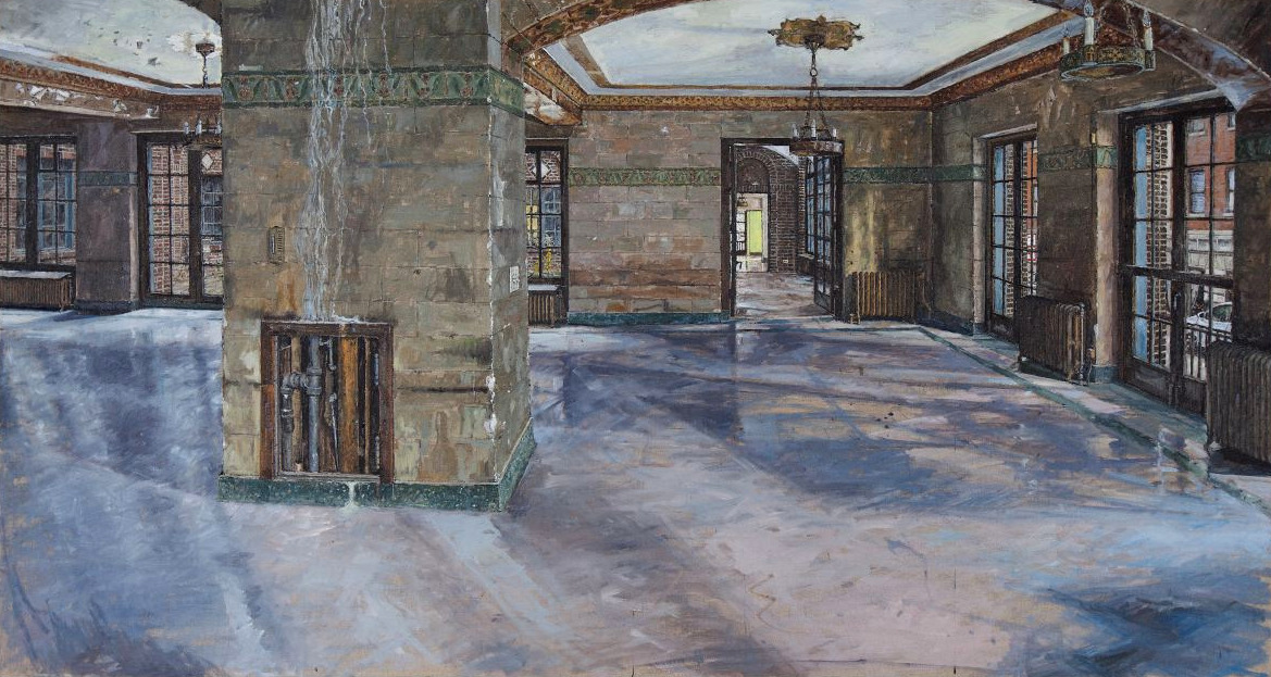 DINING HALL, THREE ARTS CLUB, OIL ON LINEN, 28X48'', 2012