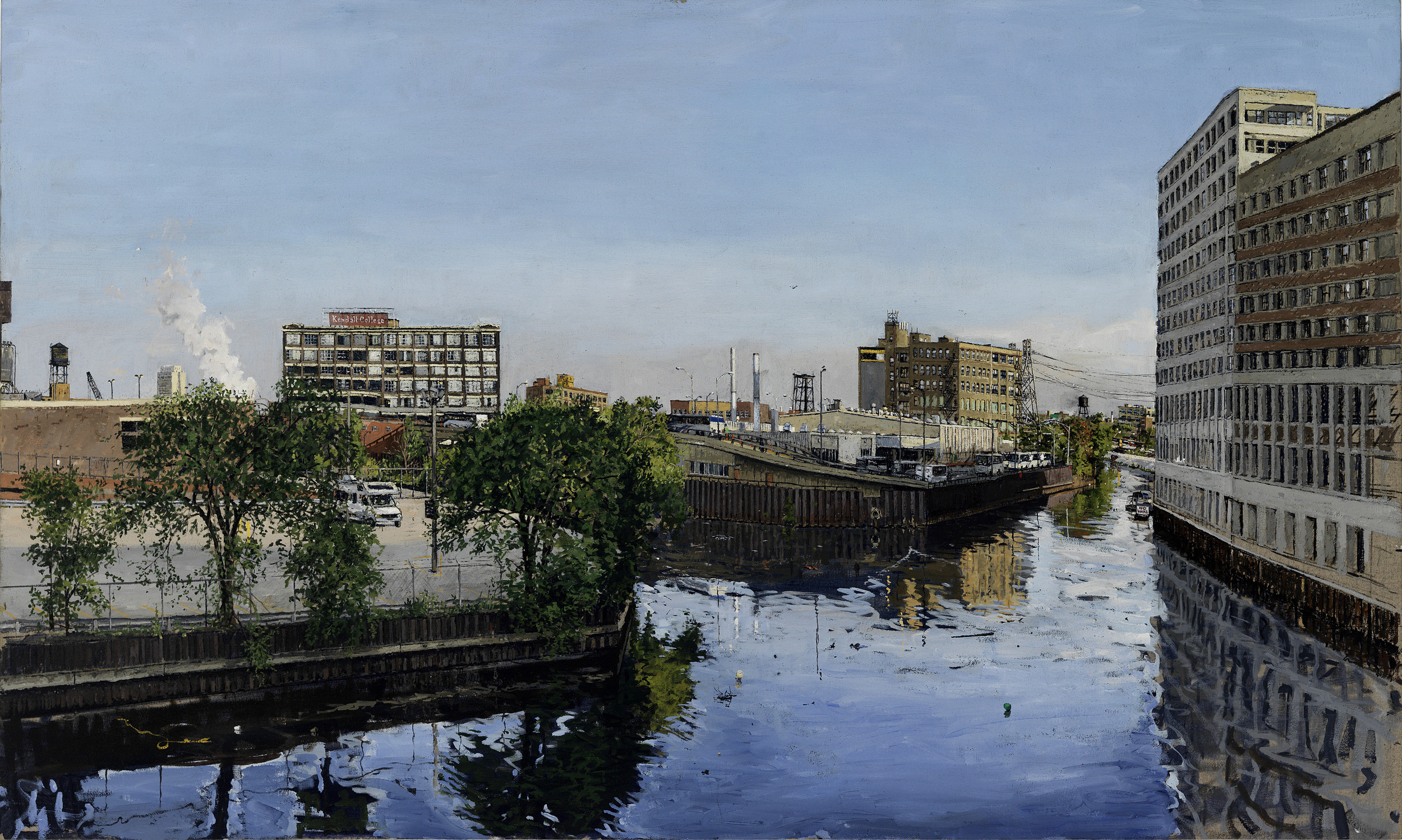 FROM CHICAGO AVE BRIDGE, OIL ON LINEN, 28X40'', 2011 