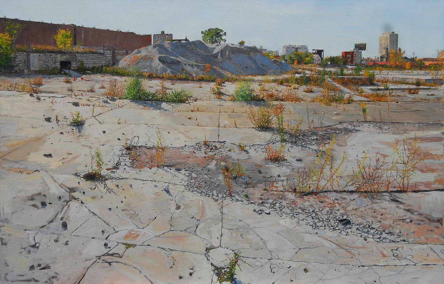 FORMER OFFICES ALONG OGDEN AVE, OIL ON LINEN, 26X40'',2007