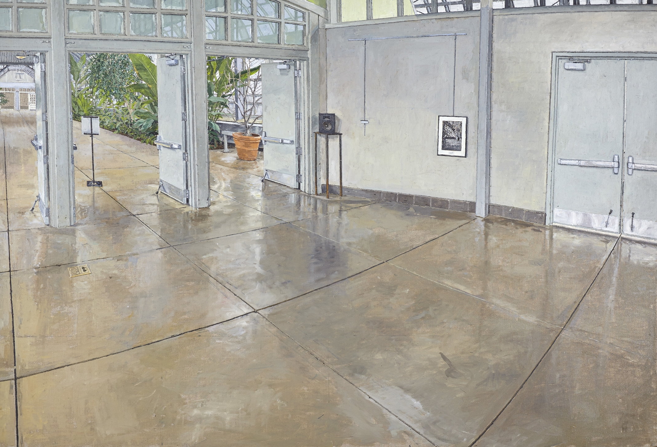 GARFIELD PARK CONSERVATORY", 2016, OIL ON LINEN, 34x49"