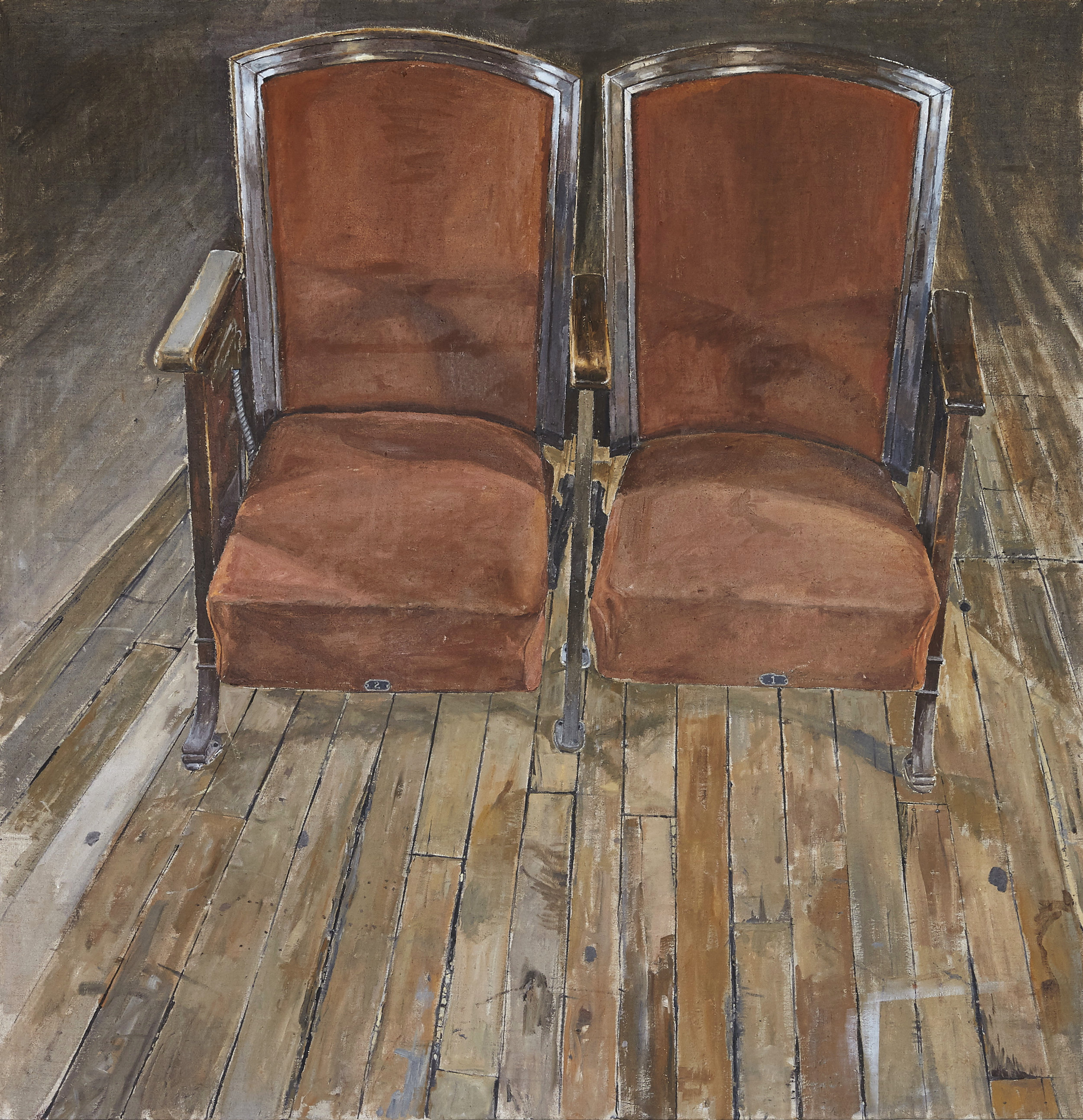 CHAIR ONE AND TWO, 2017, 33x32", OIL ON LINEN