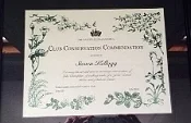Club Conservation Commendation awarded to Steven Kellogg