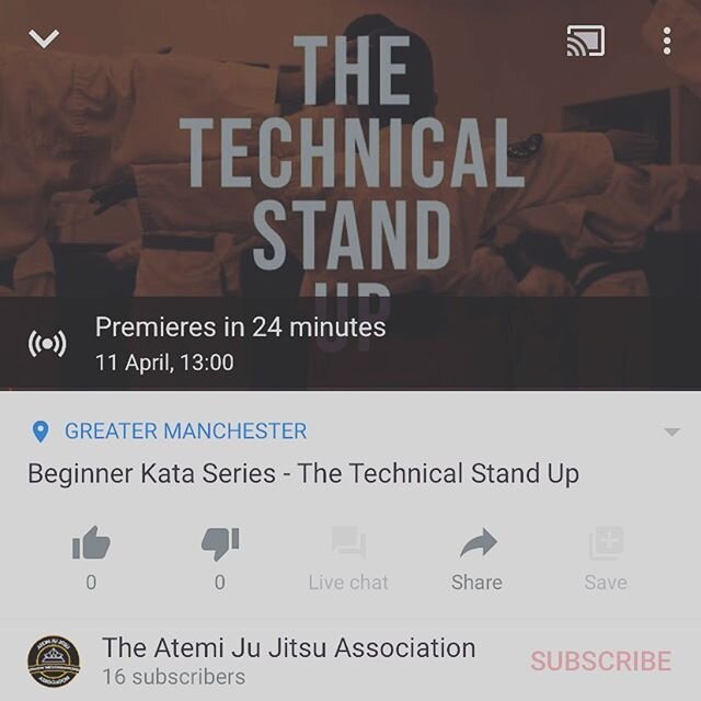 Our first video premieres in 30 minutes! 😲

Are you as excited as we are? 
#jujitsu #jiujitsu #martialarts #kata