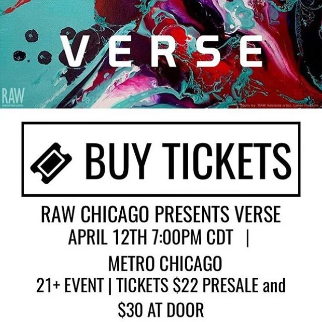 You won't wanna miss this night of live music, runway fashion show, 🍸🍹, and Artists of all other mediums! Just head on over to www.rawartists.org/chicago/verse for tickets! I hope to see you there!!