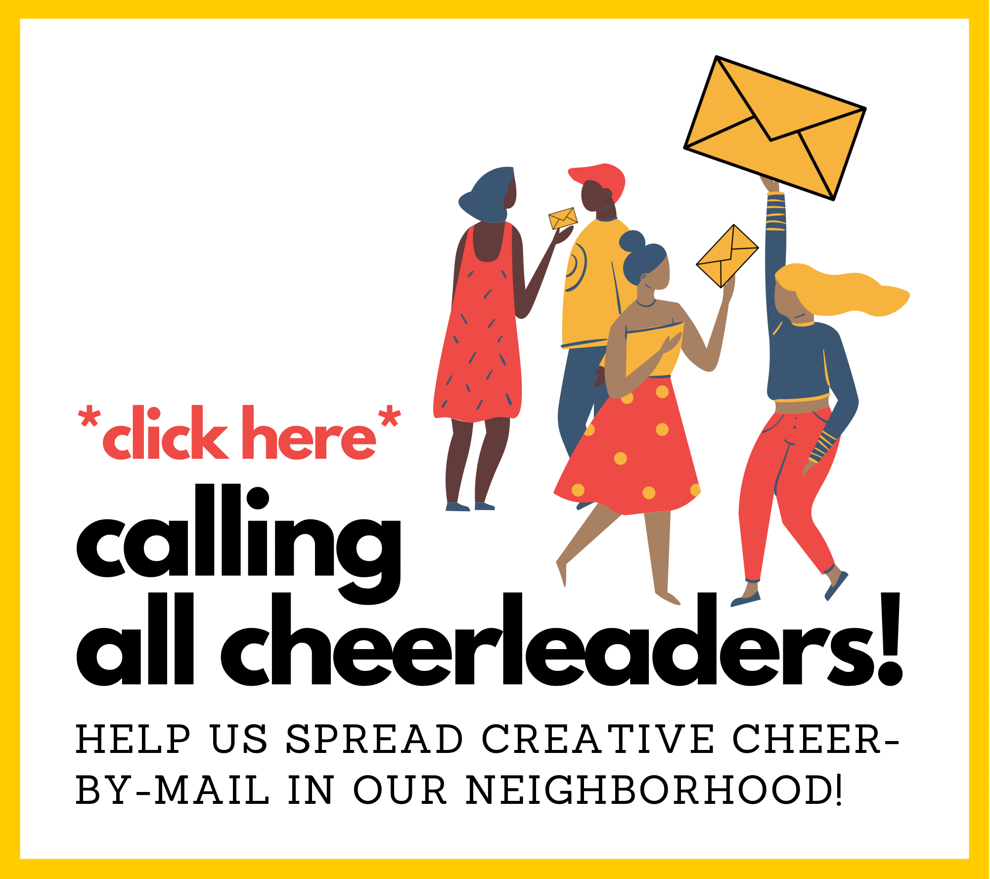 Calling All Cheerleaders to our Neighbor Outreach project!